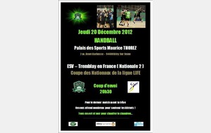 Matchs ESV Handball du week-end du 15/16 décembre 2012